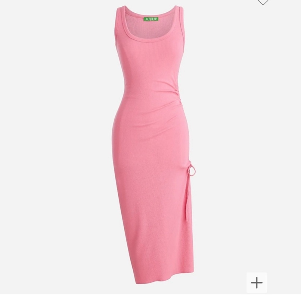 NWT J. Crew Ruched midi dress in vintage rib in pink size Small- NWT